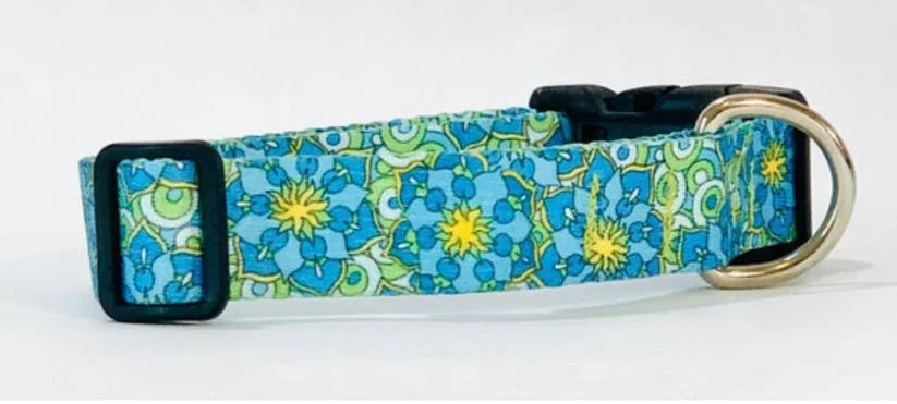 Blue Mandala Dog Collar, Leash &/or Keychain